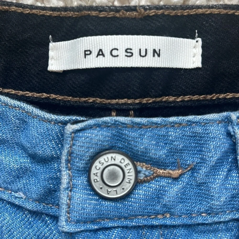 PACSUN Blue and Black Paneled Boyfriend High-Rise Jeans NWT Size 27